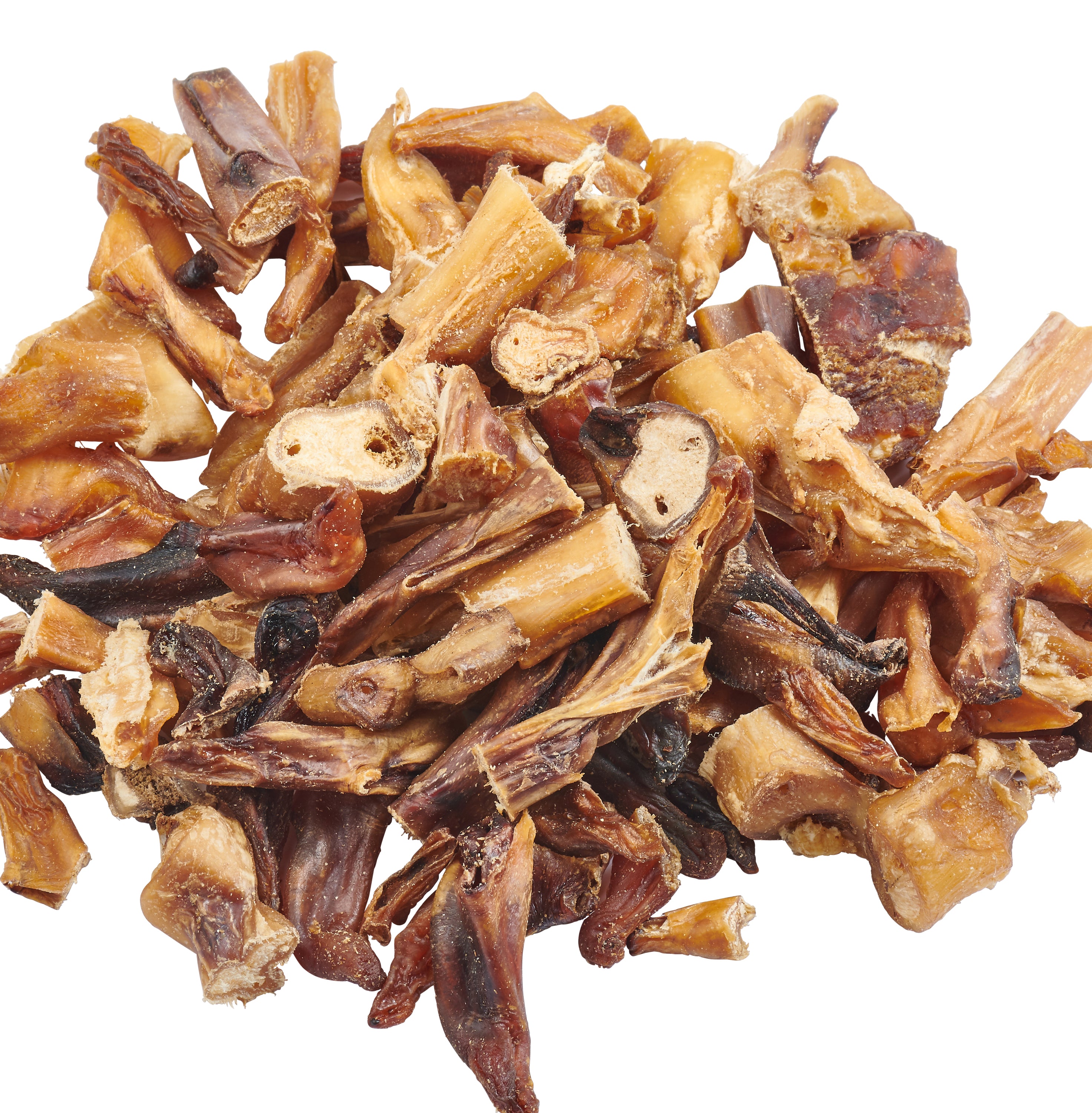 a pile of EcoKind all-natural, bully stick bites for dogs - made from grass-fed beef and hand-picked for the best quality