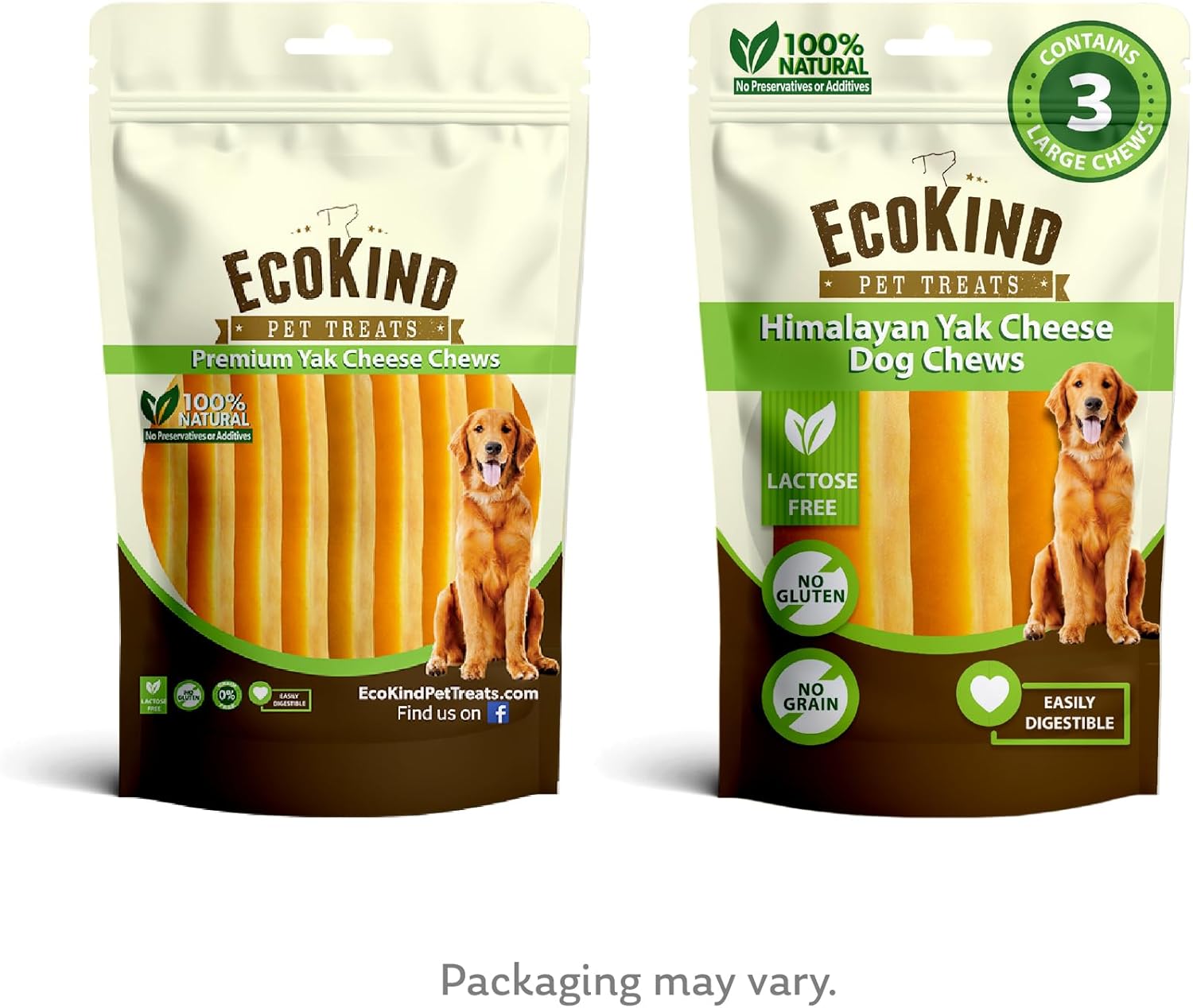 Long-Lasting Gold Yak Chews for Large Dogs