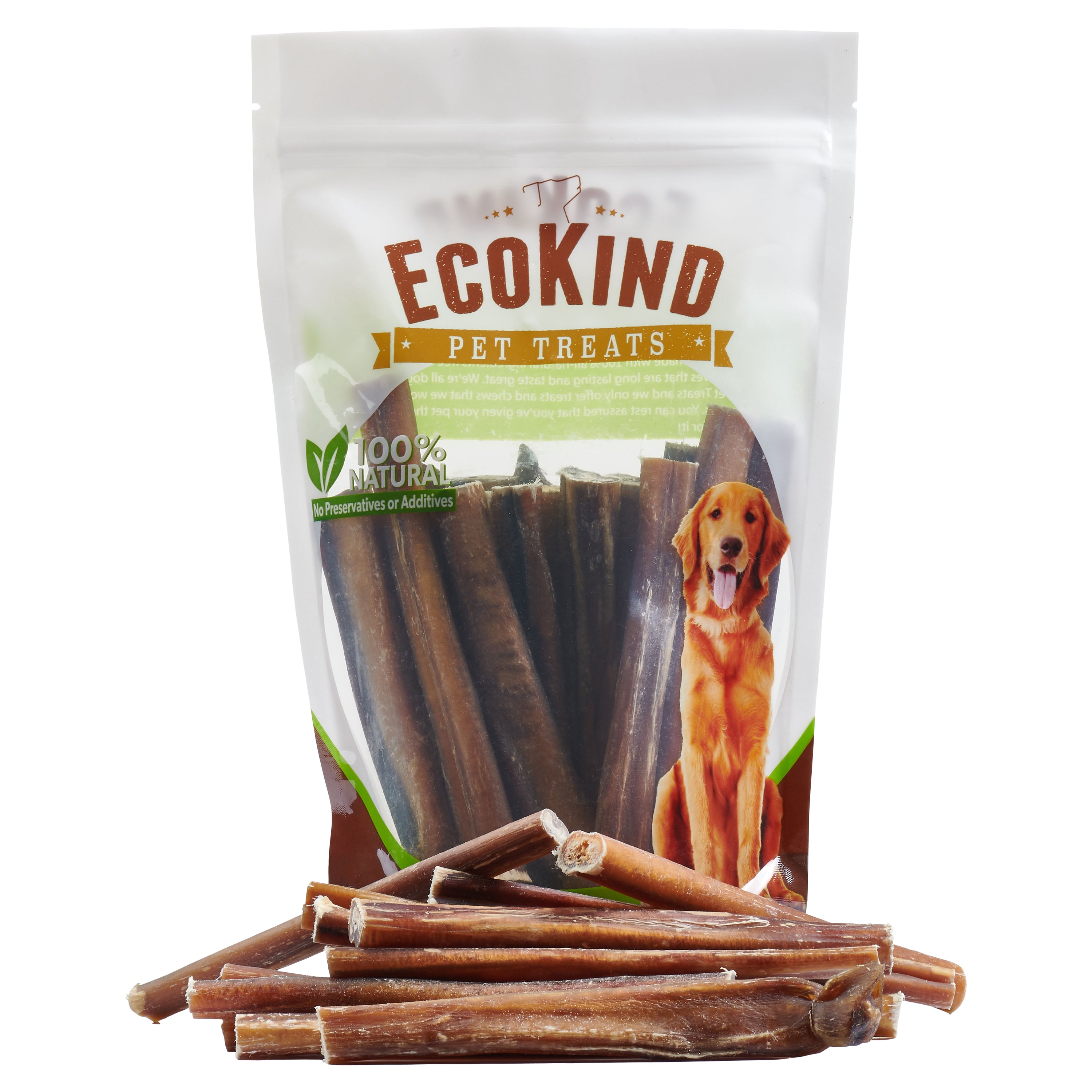 EcoKind Brazilian Bully Sticks (4, 6 or 12)  Grass-Fed Brazilian Beef  Bully Dog Chew Sticks & Treats
