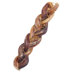 a bag of EcoKind braided bully stick dog treats - for puppies and dogs, made from grass-fed beef for dogs of any size