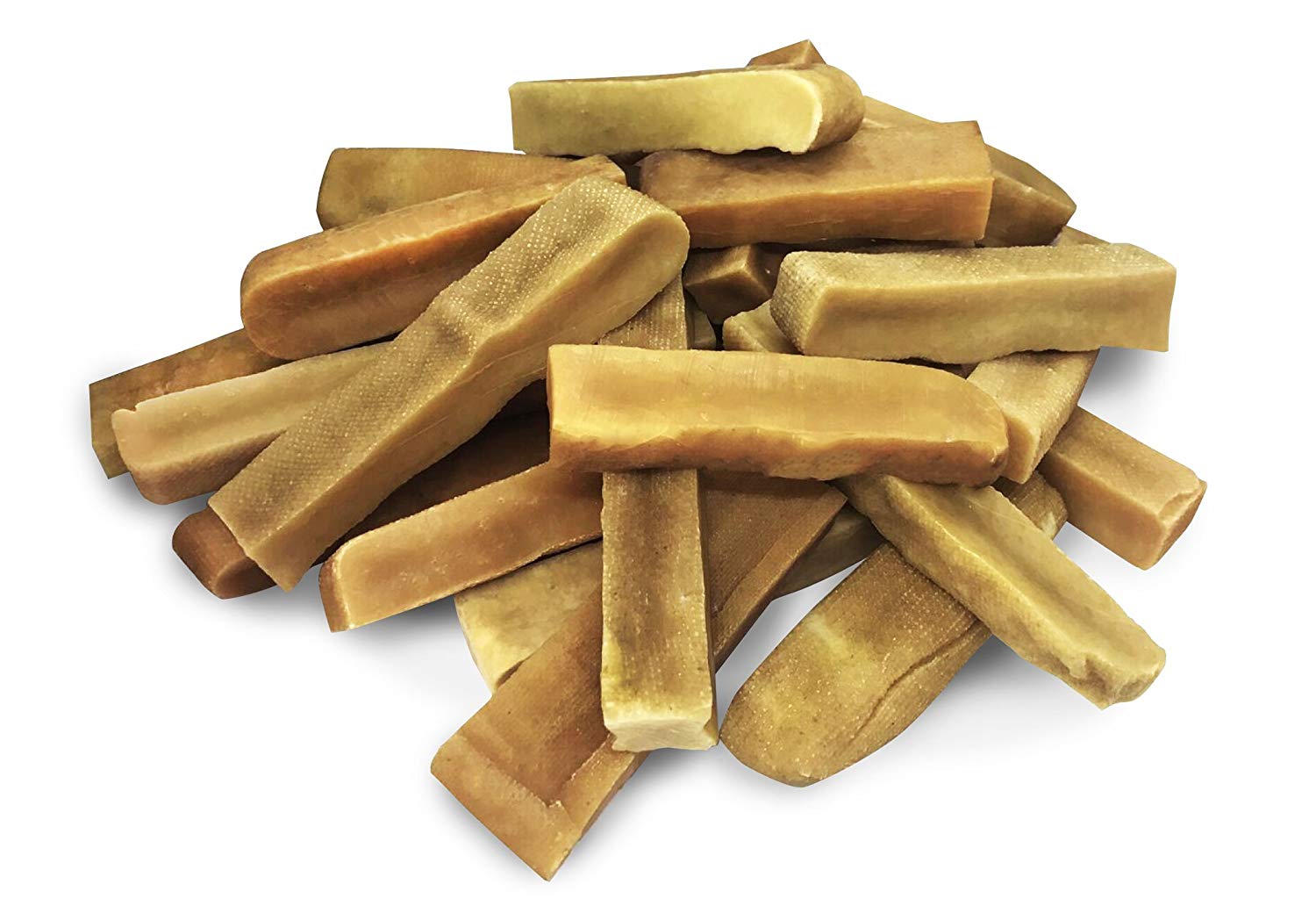 a pile of Large EcoKind Himalayan Yak Chew Treats - Long Lasting, Grain-Free Chews for Dogs and Puppies