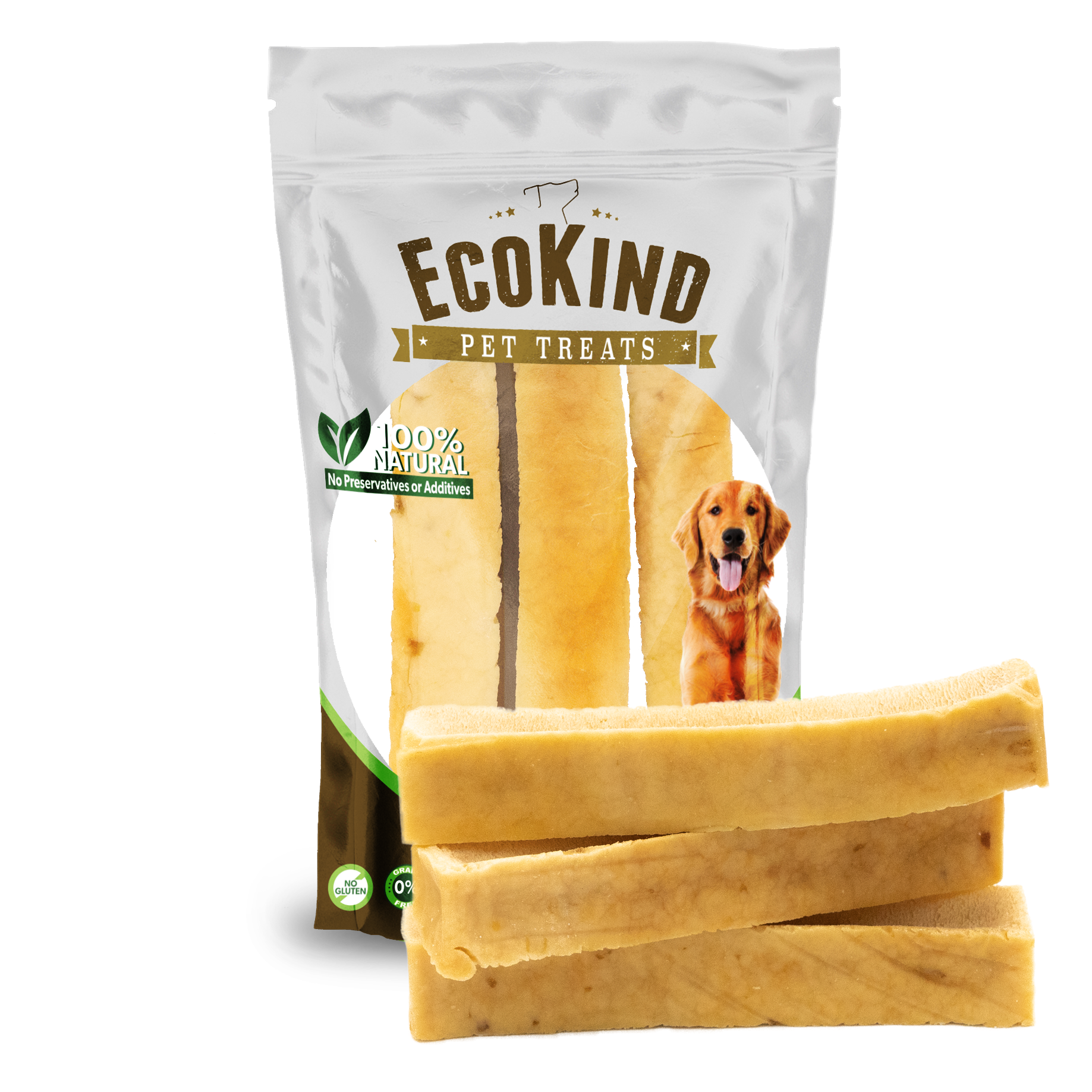 Chicken Flavor Gold Yak Chews for Large Dogs 1 lb to 5lb Bags