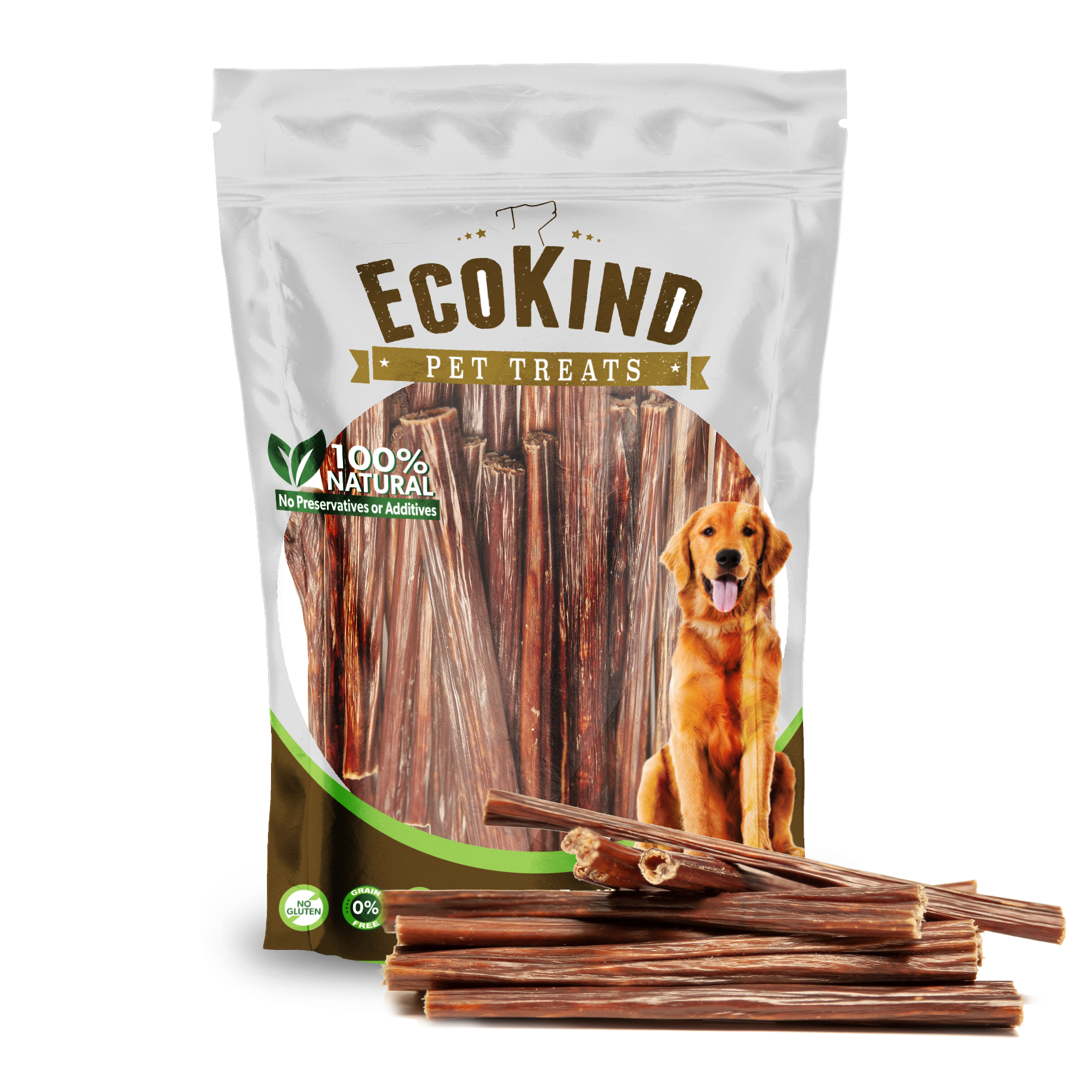 EcoKind Pet Treats All-Natural Hollow Gullet Bully Stick Chews Dog Treats (30-Pack) 6 inch 15 Pack
