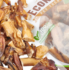 a bag of EcoKind all-natural, bully stick bites for dogs - made from grass-fed beef and hand-picked for the best quality